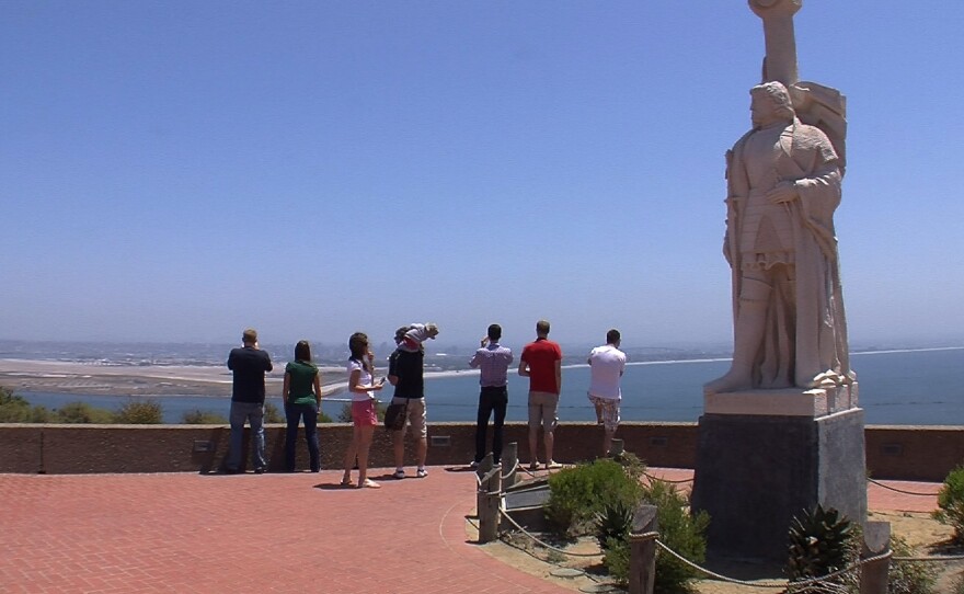A statue of Juan Rodriguez Cabrillo stands at the Cabrillo National Monument, near where Cabrillo became the first European to set foot on San Diego's shores.