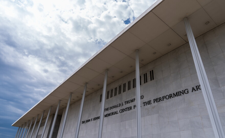 President Donald Trump's name was added to the Kennedy Center in December of 2025. This photo was taken in April 2026.