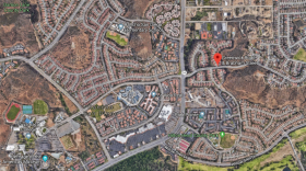 A map shows the location where a brush fire scorched 10 acres in Rancho, San Diego, May 3, 2018. 