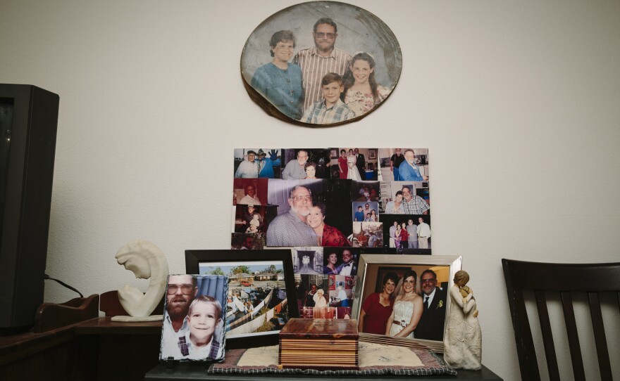Family photos inside the Bordelon home on Schnell Drive.