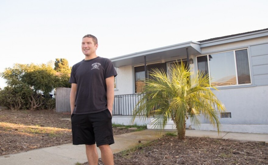 Jeff Schoellerman stands in front of his Linda Vista home in 2013.