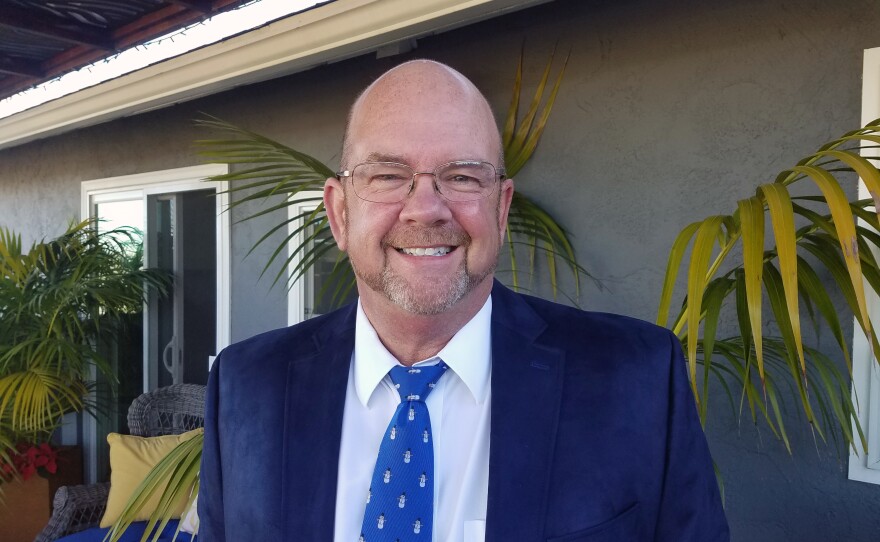 Scott Sherman stands outside his Allied Gardens home, Dec. 19, 2019.