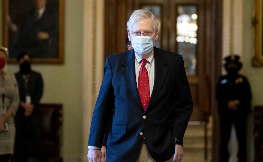 Senate Majority Leader Mitch McConnell, R-Ky., pictured at the Capitol on Friday, acknowledged Joe Biden as president-elect in a speech on the Senate floor on Tuesday for the first time since the election.