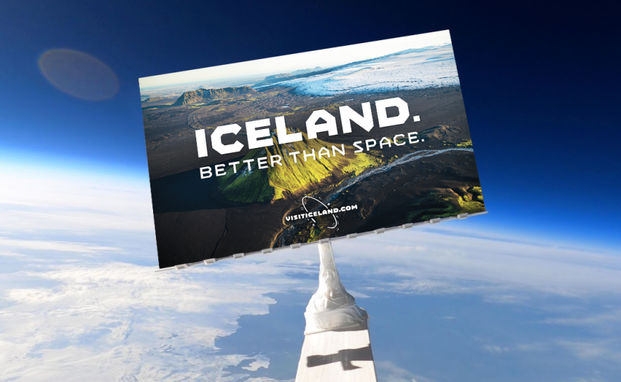 Iceland launched a space billboard into the stratosphere in an attempt to remind space tourists — and everyone else — to explore Earth's beauty.