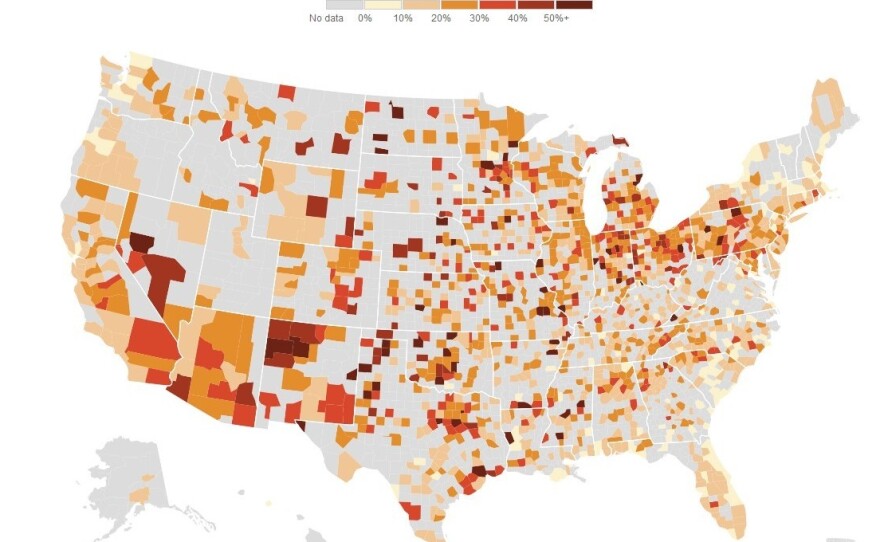 COVID-19 hospitalizations hot spots.