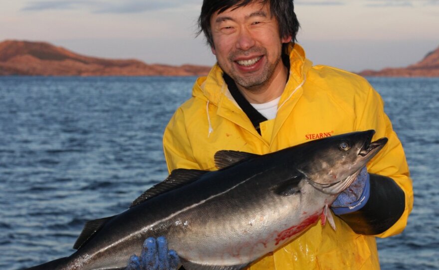When Chen went fishing, he could pretty much guarantee coming back with something for dinner, like this pollock.