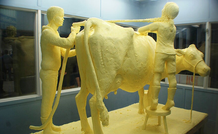 Cowgirls just wanna have fun, a butter sculpture that Jim Victor and Marie Pelton created for the Eastern States Exposition in West Springfield, Mass., September 2014.