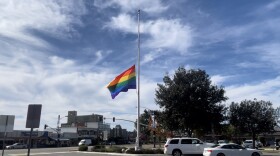 Pride Flag in Hillcrest was lowered to half staff to honor the victims of Club Q mass shooting in Colorado Springs.