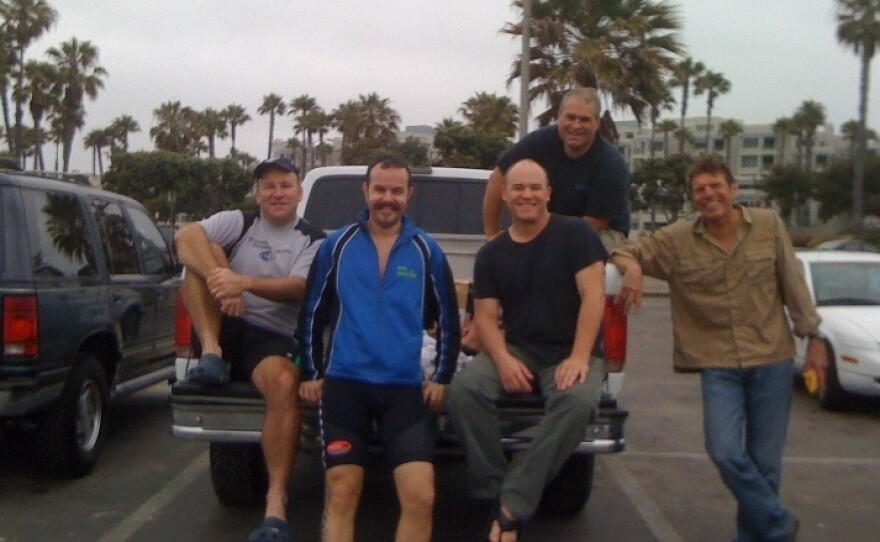 Chris Rosien, Max Miller, Brian Morri, Steve Herbert and Tim Bomba are the coaches of the Los Angeles Triathalon Club's Ocean 101 course.