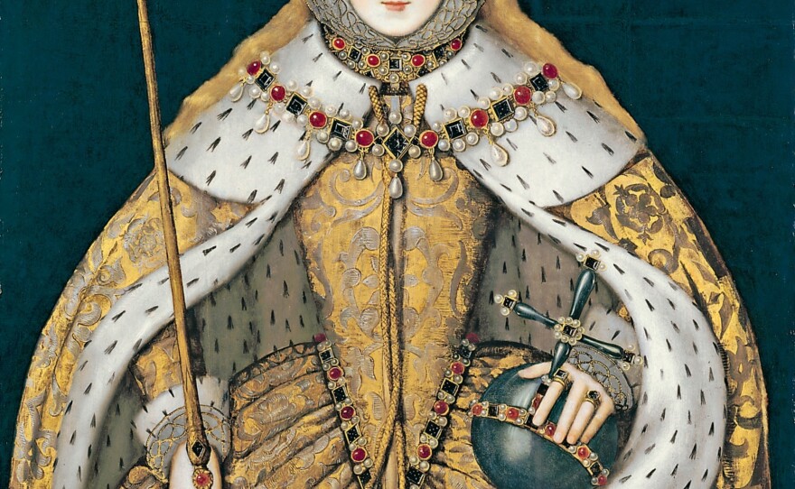 This portrait of Queen Elizabeth I (painted circa 1600 by an unknown artist) mimics <a href="http://www.westminster-abbey.org/our-history/royals/richard-ii-and-anne-of-bohemia">an earlier portrait of King Richard II</a>. Schama says the queen "knew what power lay with the royal stare. But she also knew that image was not everything."