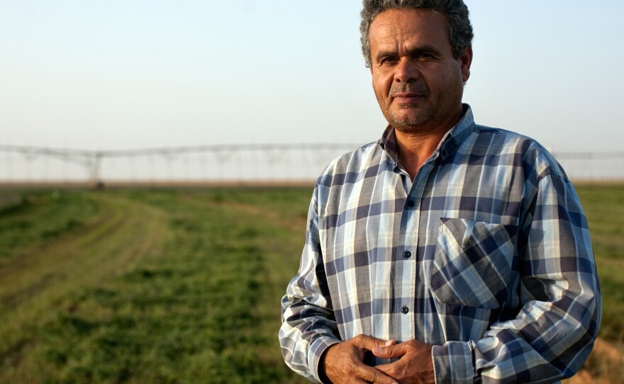 Ibrahim Dahrouk, a crop manager at Saudi-owned Kingdom Agricultural Development Company in Toshka, says the farm provides hundreds of jobs to local residents, including women. The wages of $6 to $9 a day are considered good for the region.