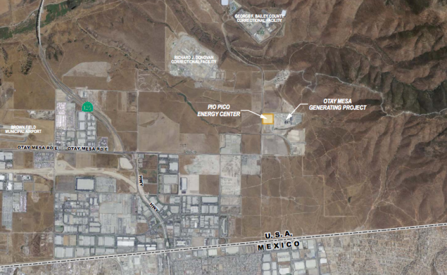 This map shows the location of the proposed Pio Pico power plant. 