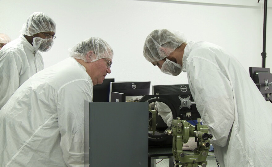 "Countdown to Launch" reveals the personal and scientific challenges overcome by the scientists responsible for the Asteroid Sample Return Mission. Pictured: Engineers work on the OSIRIS-REx Camera Suite (OCAMS) in a cleanroom.