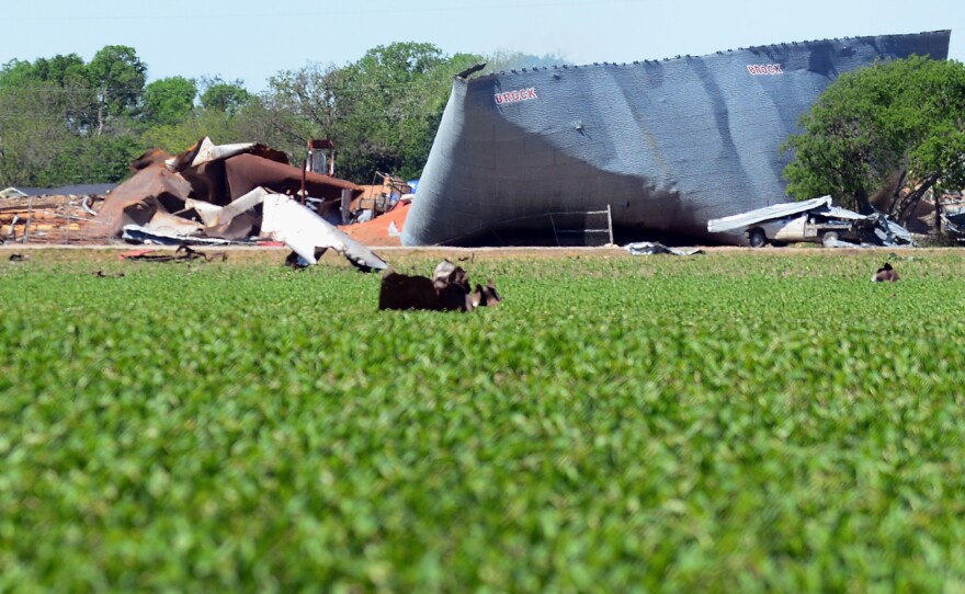 A view of the devastation resulting from the April 17 fertilizer plant blast in West, Texas.