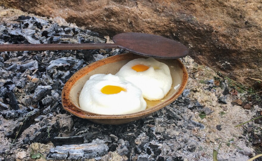 Food historian Paula Marcoux decided to follow the 1651 recipe for Eggs in Snow, using the period cooking tools it called for. Instead of an oven, she placed the eggs on a buttered dish over hot coals and heated it from above using a hot fire shovel called a salamander. The result was surprisingly delicious, she says — and yes, it was basically cloud eggs.