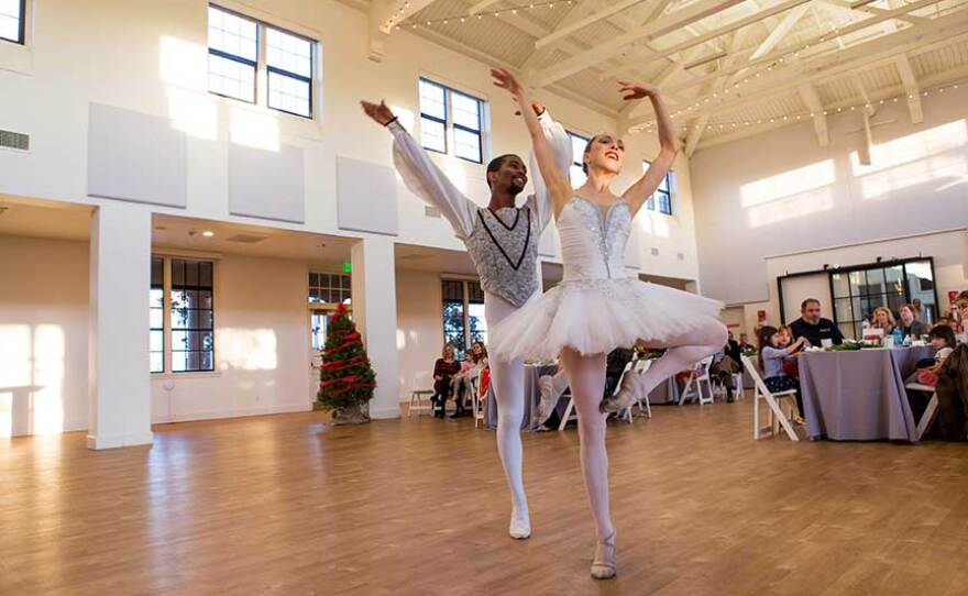 Dancers from the San Diego Ballet perform in the 2019 "Nutcracker Tea Party" in Liberty Station.