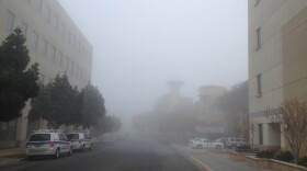 Fog is seen on Hardy Avenue near San Diego State University, Feb. 5, 2015.