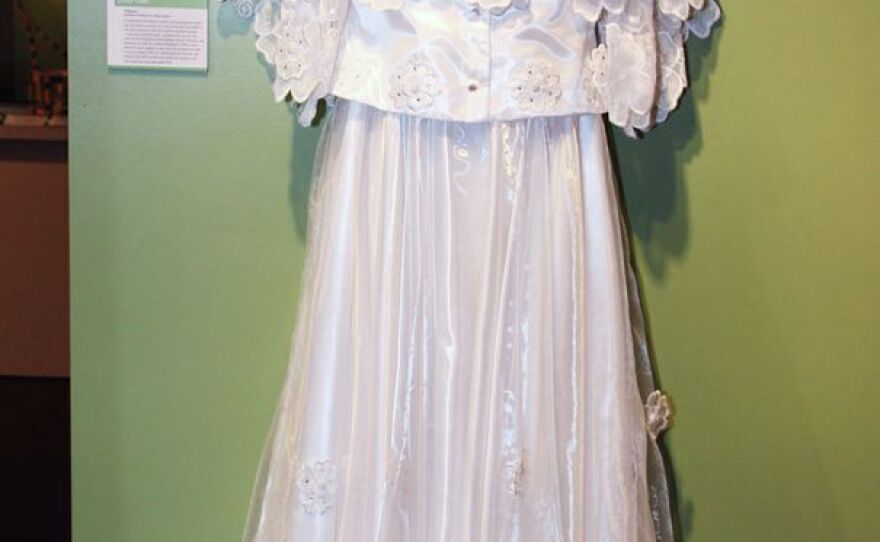 The debut gown for girls in the Philippines. On display at the "Rites of Passage: Our Journeys Through Life" exhibit.