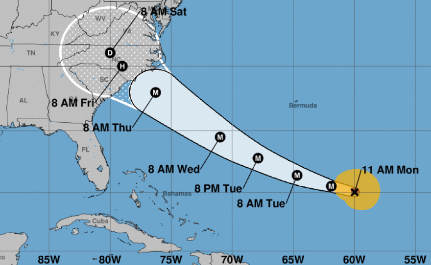 Hurricane Florence is expected to hit the southeastern U.S. coast as a major hurricane on Thursday or Friday, after rapidly intensifying.