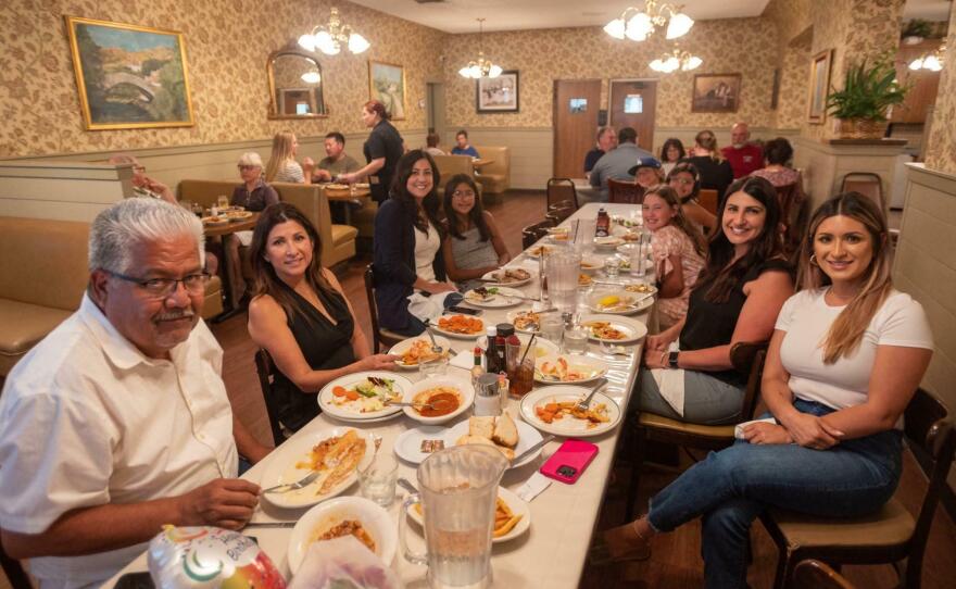 The Rodriguez family celebrates a birthday at Wool Growers, a 67-year-old Basque restaurant in House Speaker Kevin McCarthy's Bakersfield district.