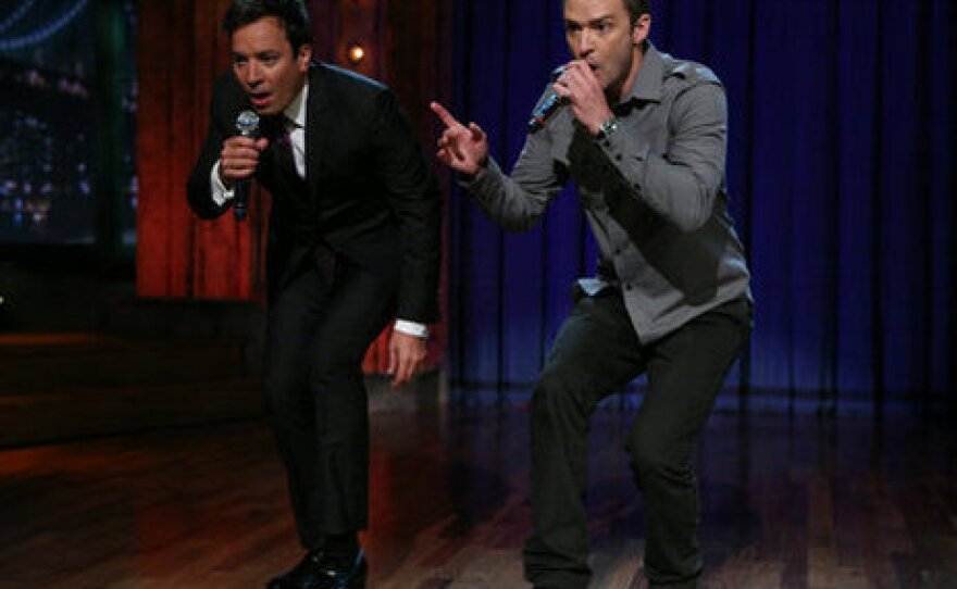 Jimmy Fallon and Justin Timberlake doing a second version of the history of rap.
