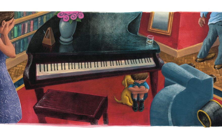 Artist Loren Long says, "What I'm illustrating here is a domestic dispute. ... If you are that child under the piano, you exist in this book."