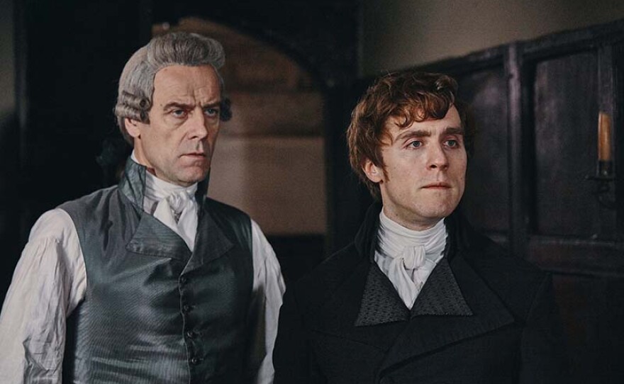 Pip Torrens as Cary Warleggan and Jack Farthing as George Warleggan.