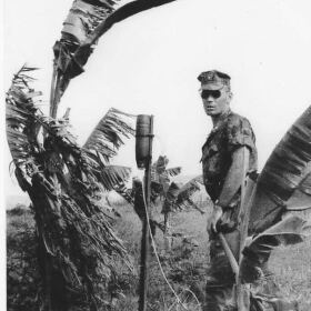 The image shows retired US Marine Corps Lieutenant Colonel James Lyle Steele in Vietnam in this undated photograph.
