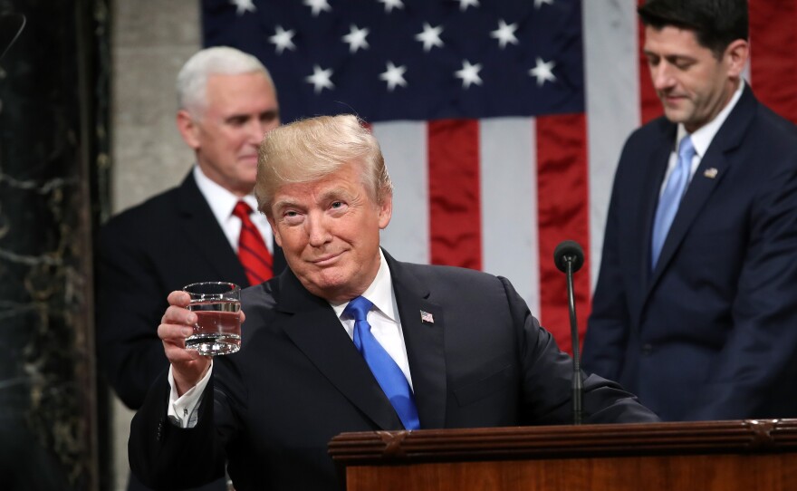 President Donald Trump delivers the State of the Union address on Jan. 30, 2018.