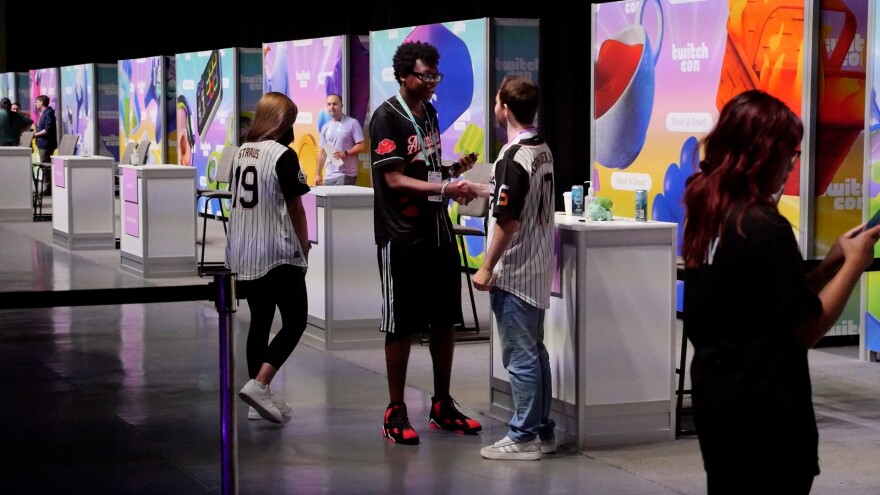 TwitchCon attendees visit a meet and greet on Sept. 20, 2024 at the San Diego Convention Center.