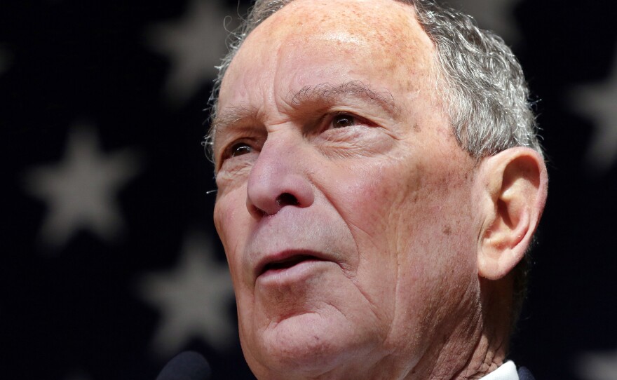 Democratic presidential candidate Mike Bloomberg, former mayor of New York City, speaks at a rally in Houston on Feb. 27.
