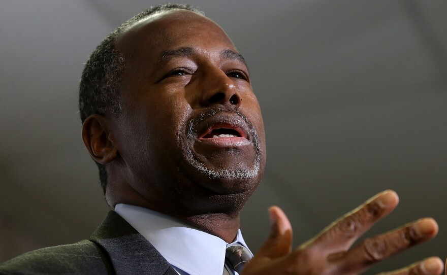 Republican presidential candidate Ben Carson campaigns in Colorado last month.