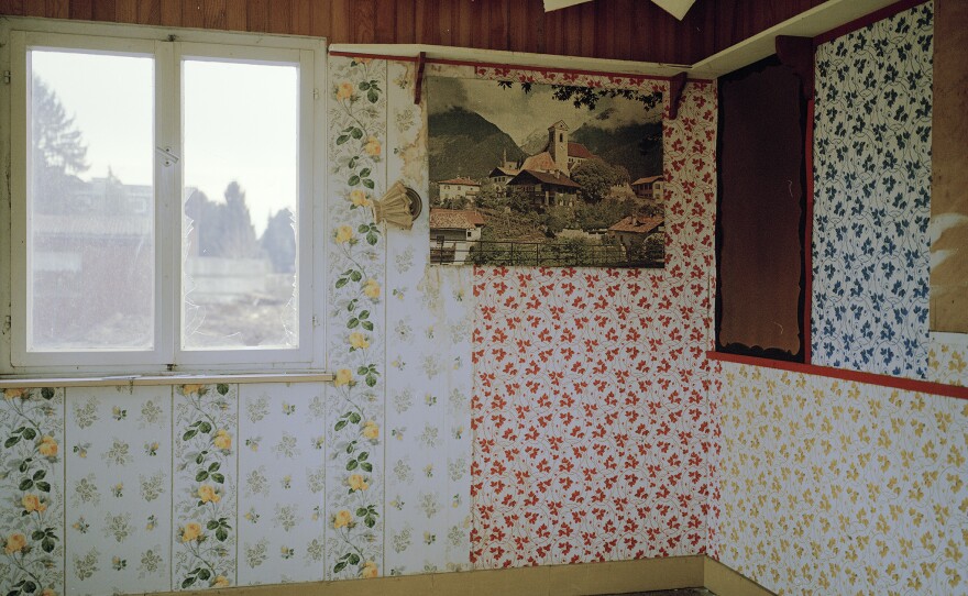 An abandoned house in the town of Mannheim. The town has been bought out by RWE to expand the mine, and residents have mostly moved to an area they call New Mannheim.