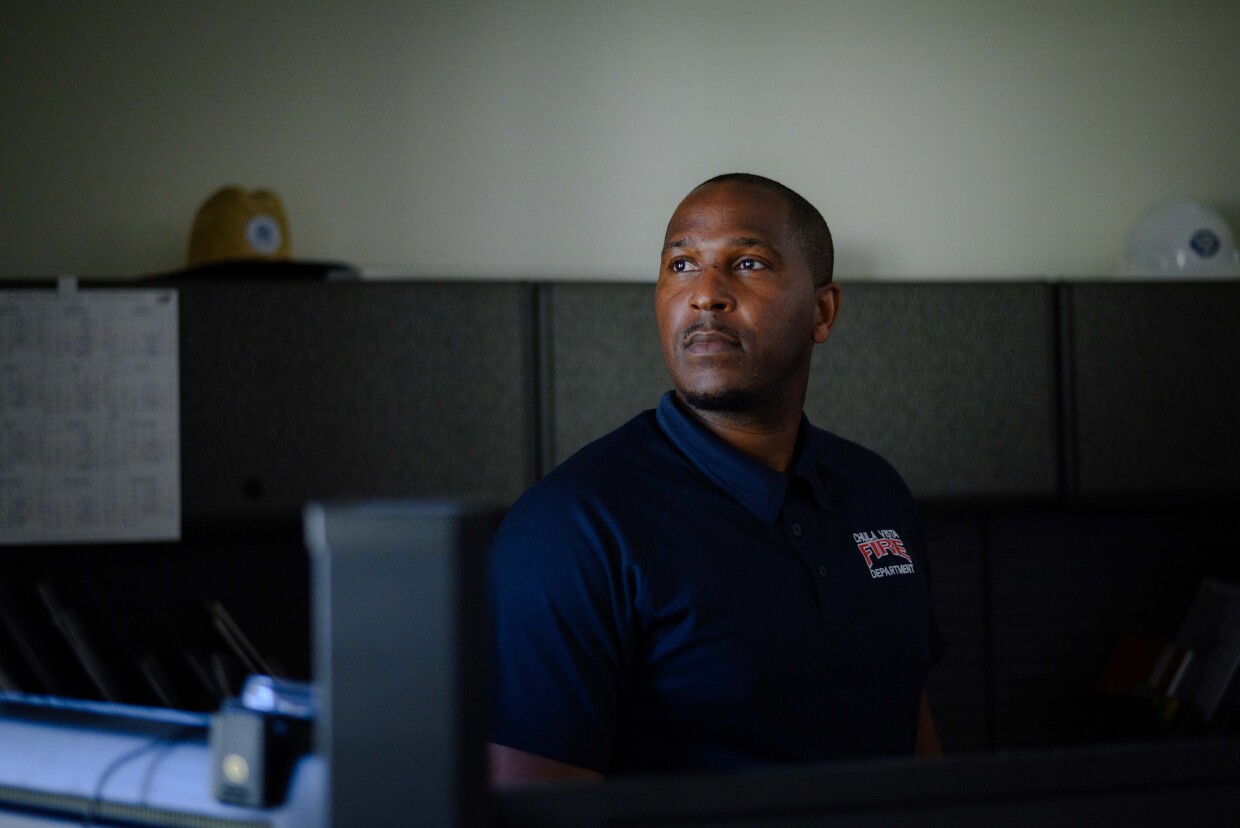 Chula Vista Emergency Manager Marlon King stands for a portrait at City Hall in Chula Vista on June 20, 2024. King authored a section of the city's Multi-Jurisdictional Hazard Plan on wildfire risk.