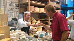 Rick Steves visits a cheese shop in Neal's Yard, London, England. 