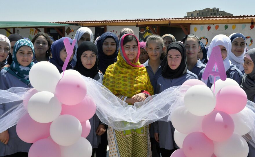 Malala Yousafzai celebrated her birthday and the opening of a new school with "brave and inspiring girls of Syria" in Lebanon on Sunday.