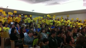 Parents, teachers and staff from Marvin Elementary, Crown Point Junior Music Academy, Cubberley Elementary, Franklin Elementary, Pacific Beach Middle School and Vista Grande Elementary attended San Diego Unified's Board of Education meeting Oct. 25, 2011 to defend their schools, which have been recommended for closure or consolidation.