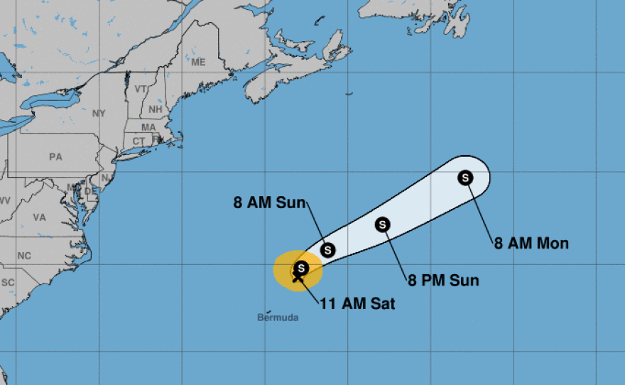 Subtropical Storm Ana is moving west and is predicted to change toward the north, then move northeast.