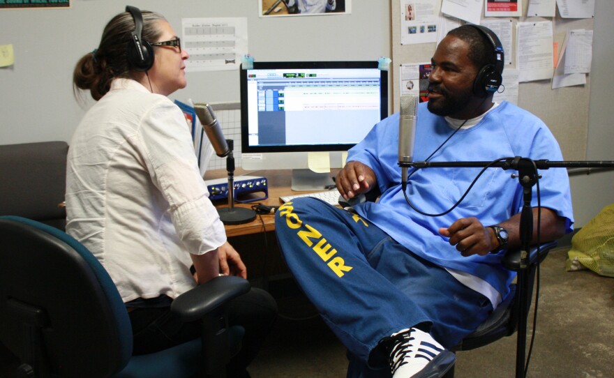 <em>Ear Hustle</em>'s<em> </em>studio at San Quentin is an echoey concrete room, with no phones or Internet access.