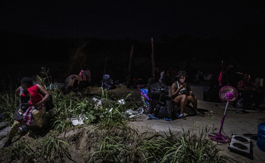 Haitian migrants in a roadside encampment in Tapachula, waiting for buses north.