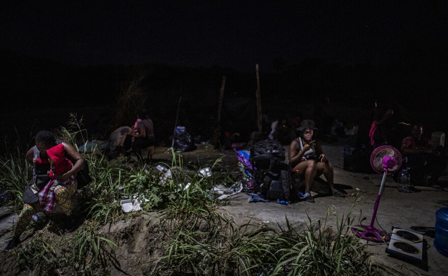 Haitian migrants in a roadside encampment in Tapachula, waiting for buses north.