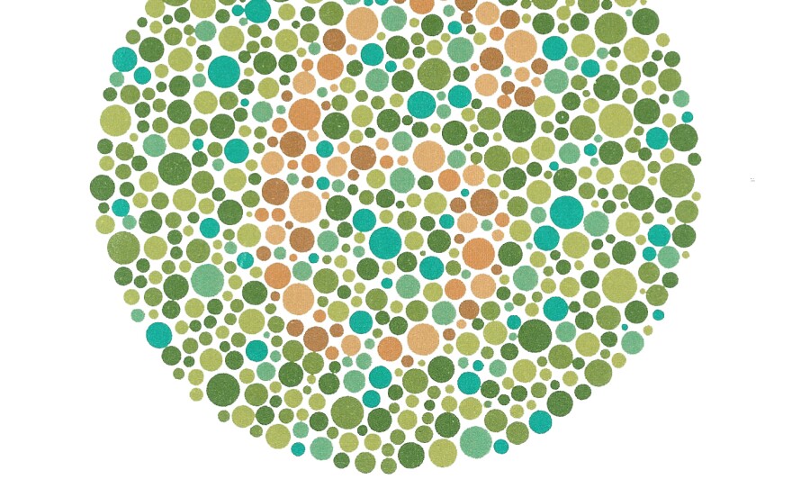 Viewers with normal color vision read this number as 6. Those with red-green deficiencies read the number as 17. Those with total colorblindness don't see a number at all.