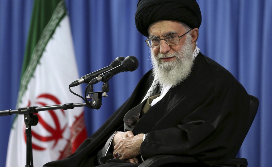 Iranian Supreme Leader Ayatollah Ali Khamenei, seen here in a photo released by his official website Thursday, stopped short of giving his endorsement to the framework nuclear deal struck last week.