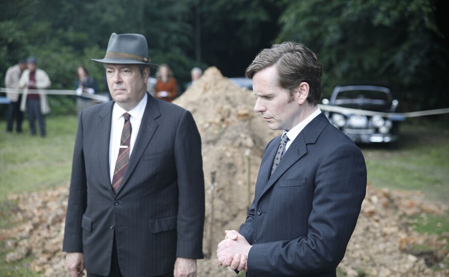 Roger Allam as Fred Thursday and Shaun Evans as Endeavour Morse