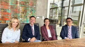 (L-R) Sandra Maas meets with her team of attorneys, Josh Gruenberg, Pamela Vallero, and Joshua P. Pang, Friday, San Diego, Calif., March 10, 2023. 