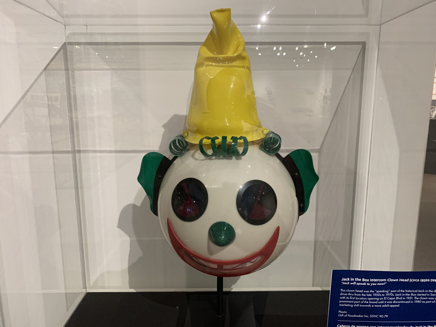 A Jack in the Box head, used to order in the drive-through, is shown at the San Diego History Center on June 9, 2026.