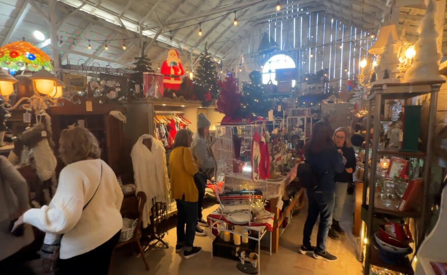Shoppers are shown inside the barn at Brick N Barn on December 1, 2023.