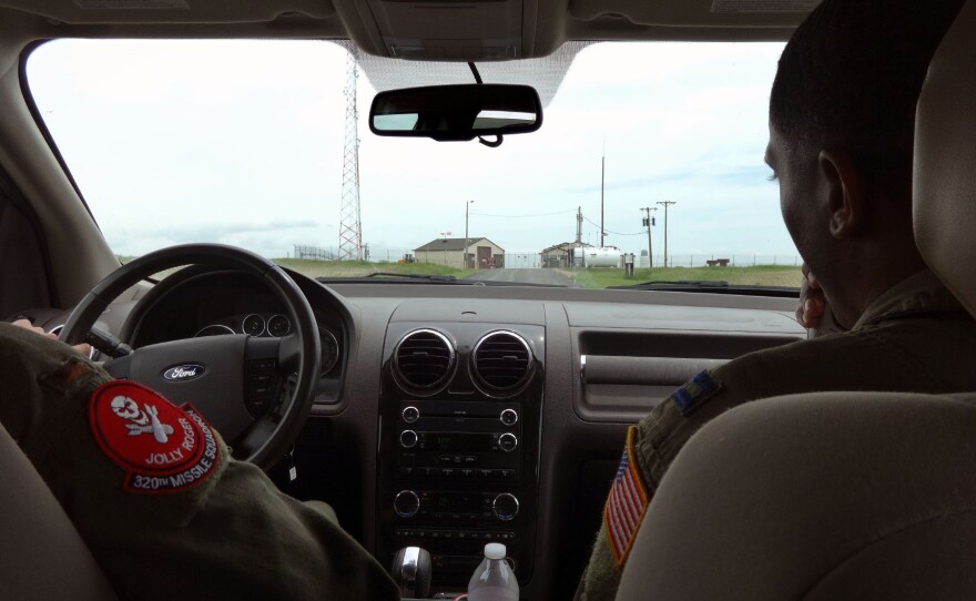 Lt. Raj Bansal and Capt. Joseph Shannon (right) approach Foxtrot-01, a remote nuclear missile base in Nebraska.