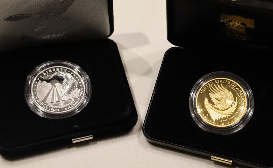 Coins designed by artist Christopher Polentz, photographed on Thursday, June 4, 2026.
