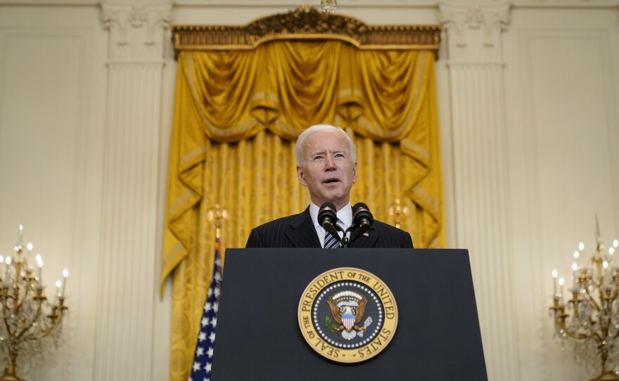 President Biden announces that his administration will meet his goal of administering 100 million COVID-19 vaccine doses 42 days ahead of schedule.